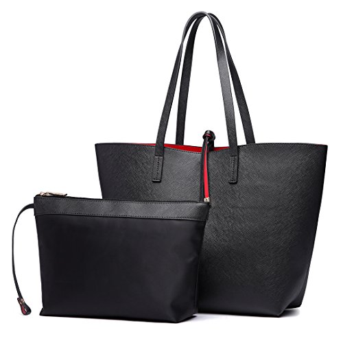 Miss Lulu Faschionable Tote Bag Shopper Schultertasche Umhängetasche PU-Leder Praktisch