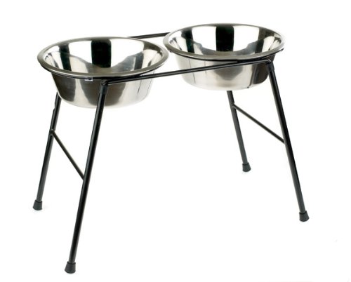 Caldex Doppelter Fressnapf-Ständer mit Fressnäpfen 370 mm / 2500 ml