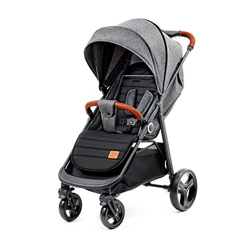 Kinderkraft KKWGRANGRY0000 Grande großer Kinderwagen Buggy Sportwagen Kinderbuggy Klappbar, grau