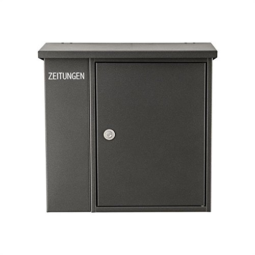 Heibi Briefkasten mit Zeitungsfach grafit Wandbriefbriefkasten