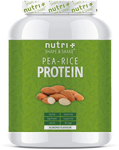 PROTEIN PULVER Erbse-Reis - Mandel 1kg - Veganer Proteinshake ohne Soja, Zucker, Laktose - 78% Eiweiß - Pflanzenprotein Duo Complex - Vegan - Hergestellt in Deutschland