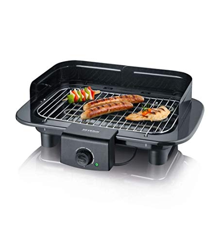 SEVERIN PG 9710 Barbecue-Grill (2.300W, Inkl. Fussball, Tischgrill, Grillfläche, 37x23cm) schwarz