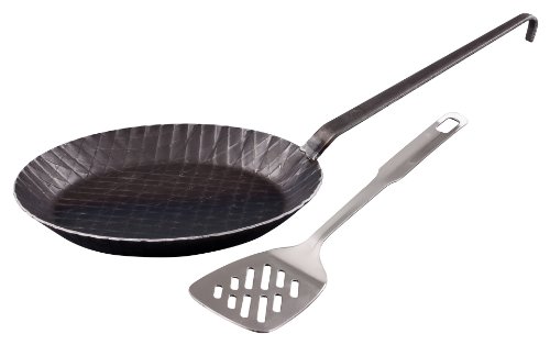 GRÄWE Schmiedeeiserne Bratpfanne Ø 28 cm, Made in Germany - unbeschichtete Eisenpfanne mit Stiel