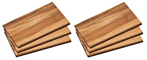 6x Frühstücksbrett 6 Frühstücksbrettchen Holz Akazie Essbrett Kesper # 23403