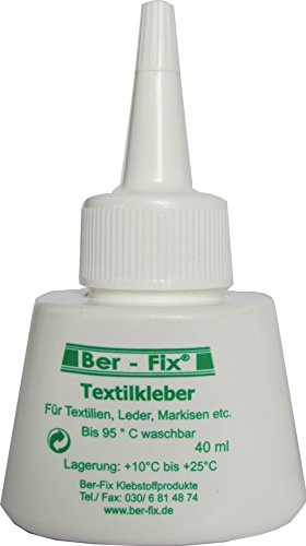 Ber-Fix Textilkleber Kochfest 95° Bügelfester 180° ohne Anbügeln (40ml)