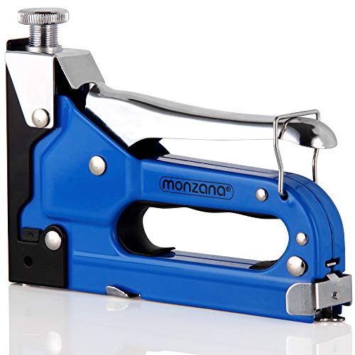 Monzana 3in1 Handtacker Set | Inkl. 500 x 8mm Rundrückenklammer | 500x 12mm Heftklammern | 500x 10mm Nägel | Heftgerät Nagler Klammergerät