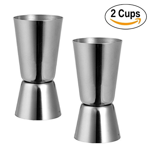 sunerly Edelstahl 25/50 ml Barmaß Bar Craft Dual Geist Maßnahme Cup Peg Messbecher für Bar Party Wein Cocktail Drink Shaker