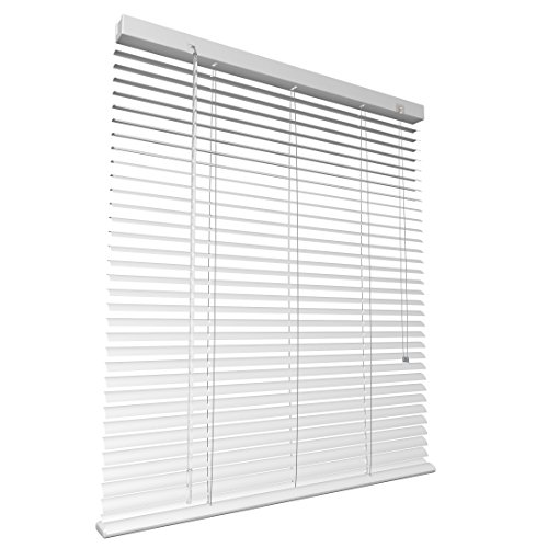 Levivo Aluminium-Jalousie mit Schnurzug, in der Länge individuell kürzbar, Weiß, 90 x 130 cm