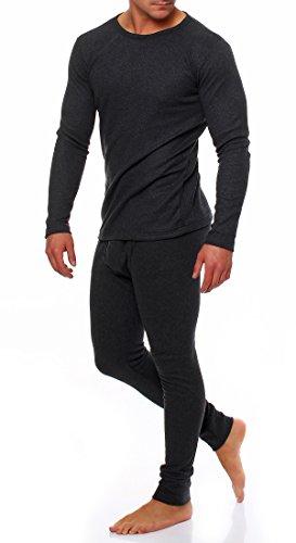 Skiunterwäsche Herren Set , Thermounterwäsche Extrem Warm , Funktionsunterwäsche Herren , Thermohose zum Joggen , Thermounterwäsche Herren , von SGS  Hose + Hemd Langarm Anthrazit ,6/M