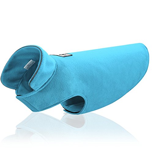 GWELL Hund Hundejacke Warm Fleece Winterjacke Weste Fleecejacke für Kleinen Großen Hund Hundebekleidung für Winter Herbst Frühling Blau M