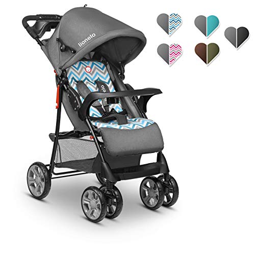 Lionelo Emma Plus Kinderwagen Kindersportwagen leicht modern klein Buggy mit Liegeposition zusammenklappbar (Blue Scandi)