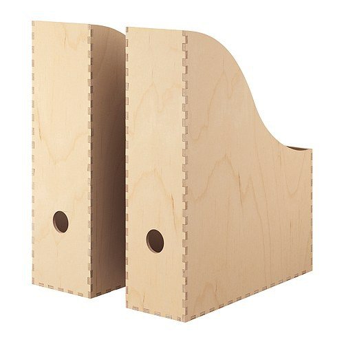 IKEA Zeitschriftensammler 'KNUFF' Holz-Aufbewahrungsbox im 2-er Set - 9x24x31cm und 10x25x31cm