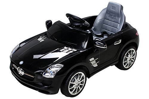 Kinder Elektroauto Mercedes Lizenziert SLS AMG Original Lizenz Kinderauto Kinderfahrzeug Elektro Spielzeug für Kinder (Schwarz)