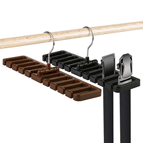 ZoomSky 2er Gürtelhalter Scarfs Belt Rack Organizer Kunststoff Krawattenhalter platzsparende Kleiderschrank Aufbewahrung für 20 Gürtel/Schals/ Krawatte