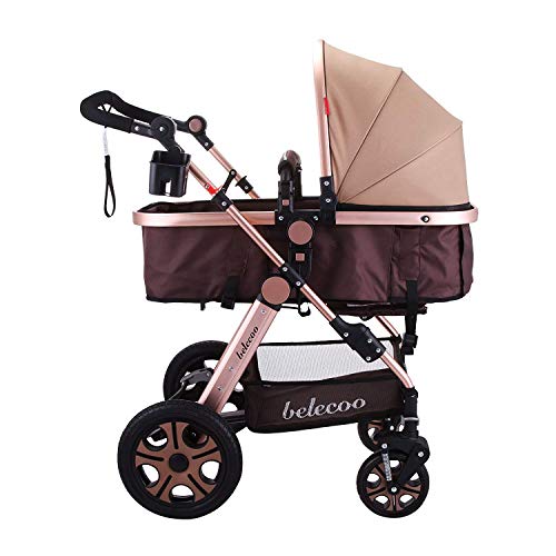 FlowerW 3 in 1 Kinderwagen Falten Anti-Schock Kinderwagen Feuerzeug Zertifizierung ECE Multi Funktionen Kombinierter Kinderwagen