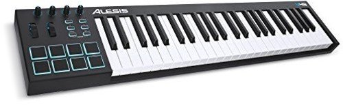 Alesis V49 USB MIDI Pad/Tastatur Controller mit 49 Tasten, 8 anschlagdynamische-Pad mit 4 zuweisbare Regler und Taster