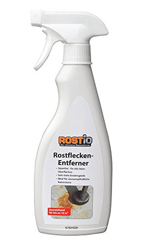 Hocheffektiver Rostentferner für Stein von Rostio | Rostflecken-Entferner für Stein, Marmor, Granit, Beton, Fliesen und Terrasse