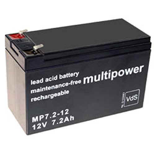 Multipower MP7.2-12 PB Bleiakku Blei Bleigel Vlies Akku 12 Volt 12V 7,2Ah 7200mah AGM Technik VDS Zulassung