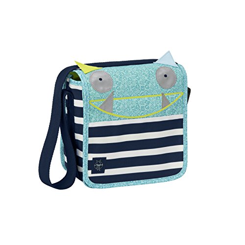 Lässig Mini Messenger Bag Kindergartentasche, Little Monsters Bouncing Bob, Navy/Korall