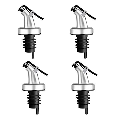 Hotupark 4 Stück Flaschenausgießer Ausgießer,Lecksicher öl Ausgiesser mit Silikonstopper