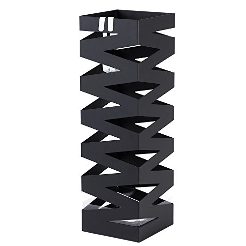 SONGMICS Schirmständer Regenschirmständer mit Wasserauffangschale und Haken Werden verschenkt Ø 15.5 x 49 cm