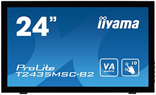 iiyama ProLite T2435MSC-B2 59,8cm (23,6 Zoll) VA LED-Monitor Full-HD 10 Punkt Multitouch kapazitiv (DVI, HDMI, DisplayPort, USB2.0, Webcam, Mikrofon) schwarz