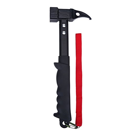 Dioche Outdoor Kampierender Hammer Zeltes, Camping Hammer Hochfester Kopf Gummigriff mit dem Abzug Nagel Abziehvorrichtung Kampieren