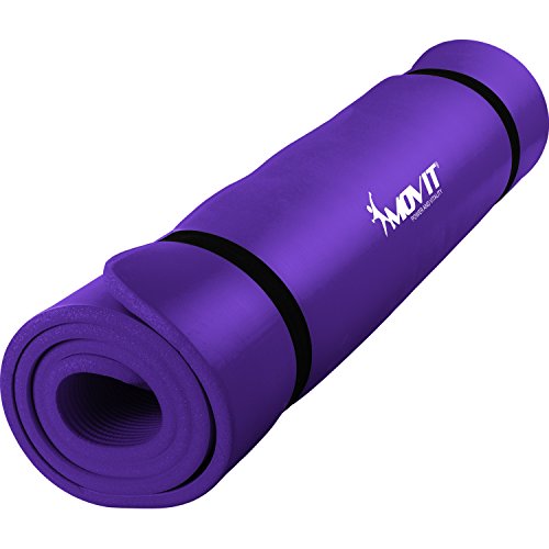 MOVIT Pilates Gymnastikmatte, Yogamatte, phthalatfrei, SGS geprüft, L 190cm x B 60cm, Stärke 1,5cm, Lila