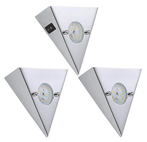 Trango 3er Set LED Einbauleuchten Einbaustrahler Küchen-Unterbauleuchten inkl. 3 x 5.0 W 400 Lumen TG7218-038