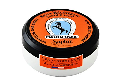 Saphir Sattelseife / Lederseife mit Auftragsschwamm 100ml
