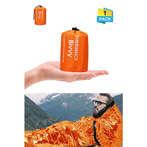 Charminer Notfallzelt,Biwaksack Survival Schlafsack warm Outdoor Tube Zelt wasserdicht leicht hitzeabweisend Kälteschutz Ultraleicht Rettungszelt für Camping im Freien und Wandern 1 Packung