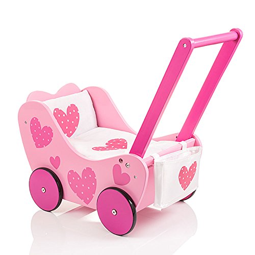 SUN Puppenwagen aus Holz pink/rosa/weiß OneSize