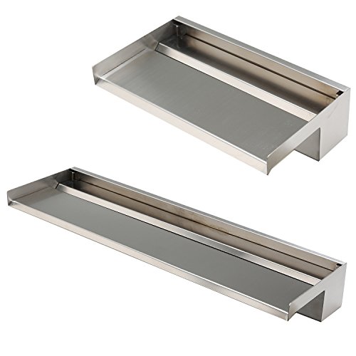 Köhko Wasserfall 'ALBERTA' 15 CM aus Edelstahl (15 - 150 CM) matt Aquafall Wasserspiel Wasserschwall