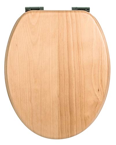 Calmwaters - Antimilos - WC-Sitz aus Holz mit Absenkautomatik, Fast-Fix und Metallscharnieren in Buche - 26LP2849
