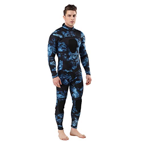 LOPILY Herren Mode Neoprenanzug Surfbekleidung 3MM Ganzkörperanzug Schwimmanzug Tauchanzug Schwimmen Surfen Tauchen Sport Badeanzug Wetsuit Schnelltrocknend(Dunkelblau,M)