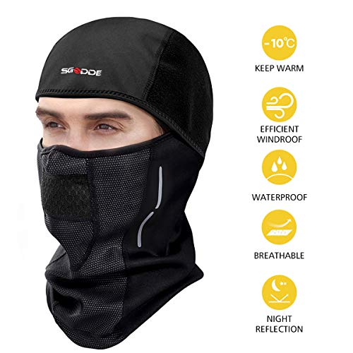 SGODDE Sturmhaube, Balaclava Sturmmaske Winter Skimaske Motorradmaske Fahrrad Winddicht Herren Damen Fleece Thermische Gewebe Atmungsaktive Wasserdicht Winddicht Thermal Universalgröße