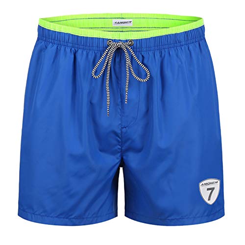 coskefy Badehose für Herren Jungen Kurz Badeshorts Schnell trocknend Surfen Strandhose Leicht atmungsaktive Boardshorts mit Taschen und einstellbare Kordelzug Netzfutter Schwimmenhose(Blau-2,M)