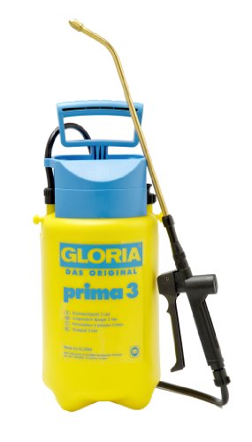 Gloria Drucksprüher Drucksprühgerät Prima 3 Liter mit Sichtstreifen und Messingdüse bzw. Langze, gelb