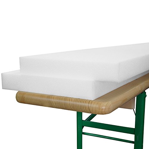 Beautissu Bierbank-Auflagen 2er Set EXTRA STARK 4cm dicke Schaumstoff-Polster für Hussen Bierzelt- & Festzelt-Garnitur