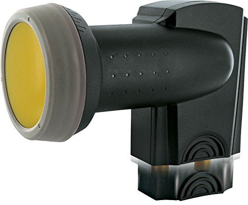 SCHWAIGER 340- Twin LNB mit Sun Protect, 2-fach, digital,2 Teilnehmer, extrem hitzebeständige LNB Kappe, Einsatz mit Satellitenschüssel, multifeed-tauglich mit Wetterschutz und vergoldeten Kontakten