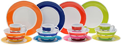 Flamefield 16-teilig Colour Works-Set aus Melamin, mehrfarbig
