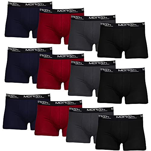 MERISH Boxershorts Men Herren 12er Pack Unterwäsche Unterhosen Männer Retroshorts 213 + 218