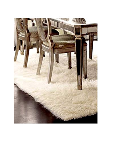 Premium Shaggy Flokati Griechische Teppiche Elfenbein Farbe, von Rugs & Stuff – 2000 GSM – Viele Verschiedenen Größen, Wolle, Beige, 140 x 200cm