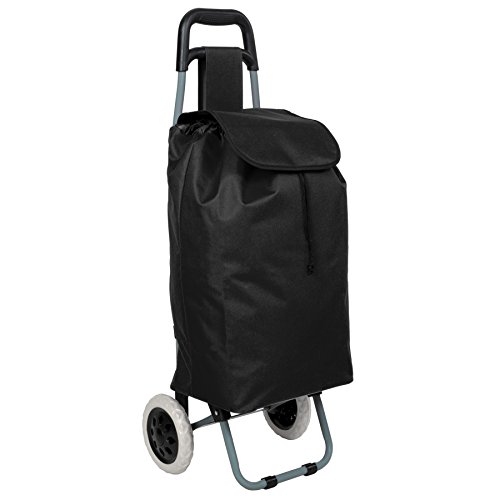 TecTake Einkaufstrolley Einkaufsroller klappbar - diverse Farben - (Schwarz | Nr. 401270)
