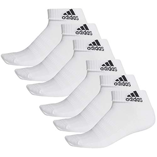 adidas 6 Paar Performance Sneaker/Quarter Socken Unisex Kurzsocke, Farbe:White, Socken & Strümpfe:43-45
