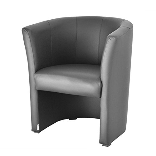 TOP Sessel Clubsessel Loungesessel Cocktailsessel Kunstleder Grau W042 04 FORTISLINE
