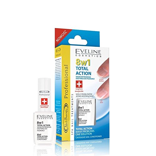 Eveline Cosmetics Nageltherapie 8-in-1 Total Action Nagelhärter, 12 ml, Doppelpack