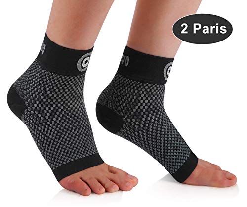 CAMBIVO 2 Paar Sprunggelenk Bandage, Knöchelbandage, Fußbandage für Herren und Damen, Kompressionssocken für Bänderriss, Fersensporn, Achillessehne, Plantarfasziitis, Sport, Fussball, Fitness