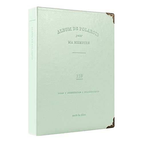 SAIKA 120 Taschen PU Leder Binder Spule Fotoalbum für 3-Zoll Fujifilm Instax Filme, Fuji Mini 8 8+ Mini 9 70 90 25 50s 7s Fotobuch Ticket Album Gästebuch(Grün)