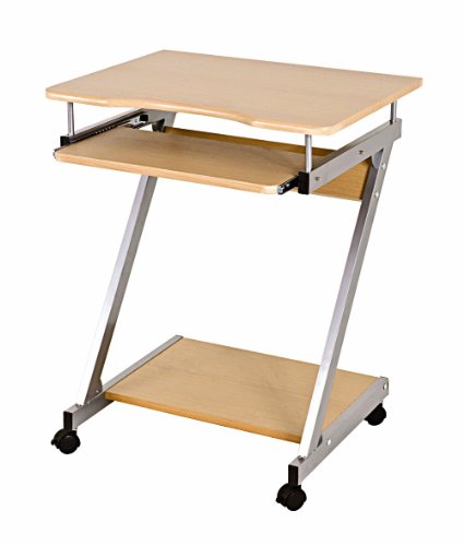 HAKU Möbel 91756 Computerwagen 60 x 48 x 75 cm, alu / buche